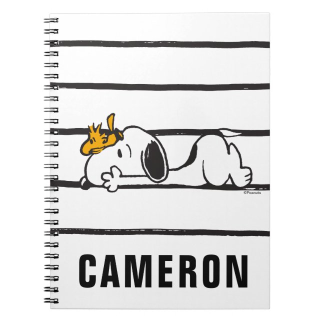 Caderno Espiral Snoopy & Woodstock | Adicione seu nome (Frente)
