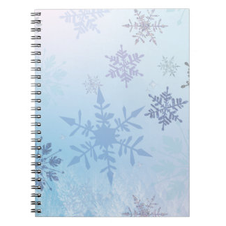 Caderno Espiral Snowflake Snowy Mountain Winter