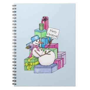 Caderno Espiral Snowman a arrefecer em presentes