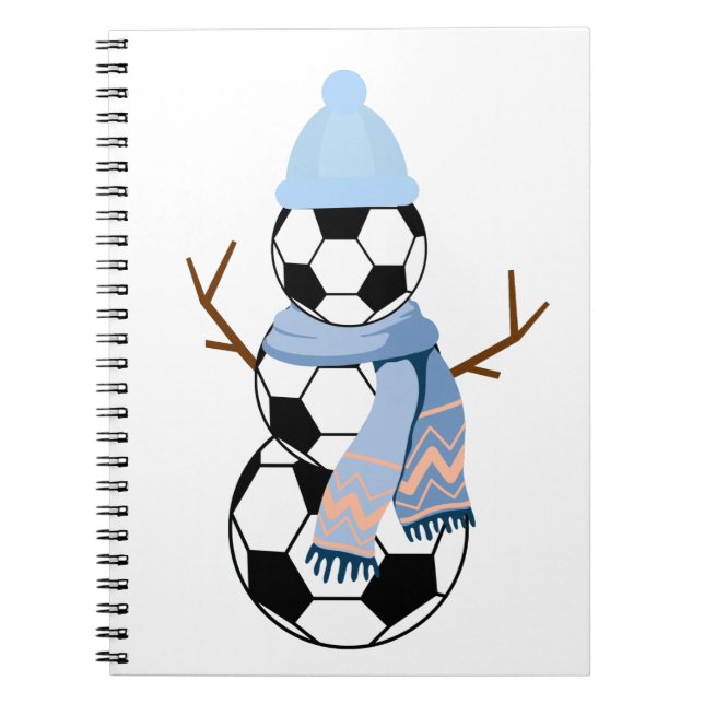 Caderno Espiral Snowman bola de futebol. (Frente)