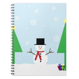 Caderno Espiral Snowman de Natal Festivo