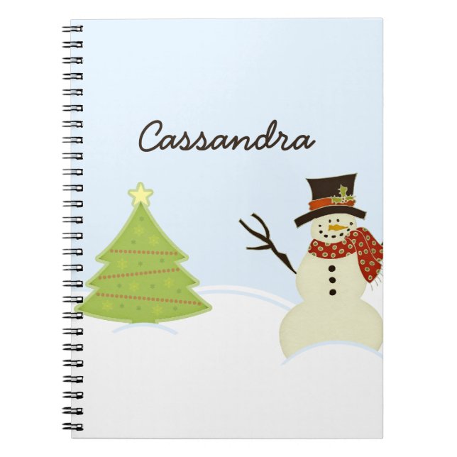 Caderno Espiral Snowman e Árvore (Frente)