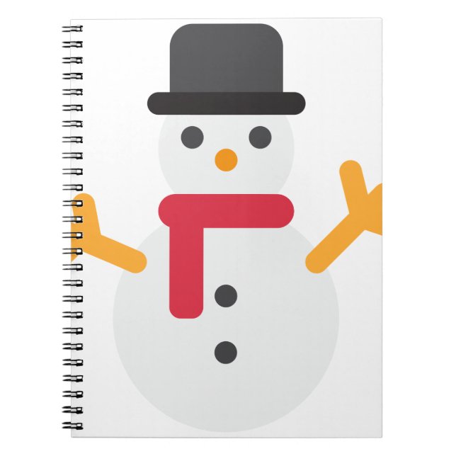 Caderno Espiral snowman emoji de natal (Frente)