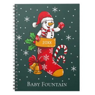 Caderno Espiral Snowman - Natal a empatar os flocos de neve de Can
