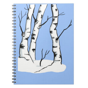 Caderno Espiral Snowy Colorado Aspen Tree