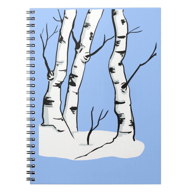Caderno Espiral Snowy Colorado Aspen Tree (Frente)