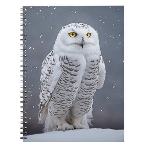 Caderno Espiral Snowy Owl Na Neve