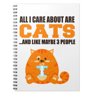 Caderno Espiral Só Me Preocupo Com Gatos E Talvez 3 Pessoas