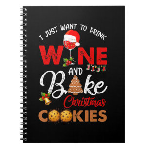 Caderno Espiral Só Quero Beber Vinho Assar Presente Fantasia Natal
