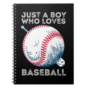 Caderno Espiral Só um garoto que ama beisebol em Bateria de Baseba