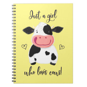 Caderno Espiral Só Uma Garota Que Adora Vacas! Corações E Holst