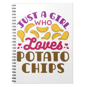Caderno Espiral Só uma garota que ama Comida de lanche de batata