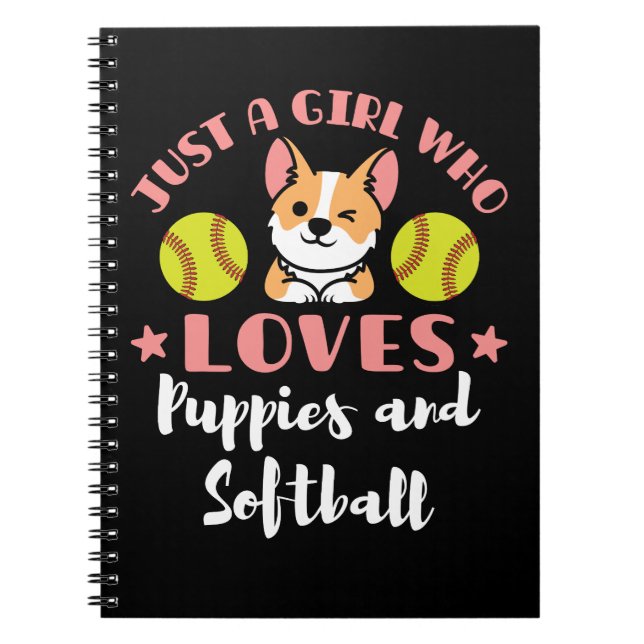 Caderno Espiral Só uma garota que ama mamilos e softball (Frente)