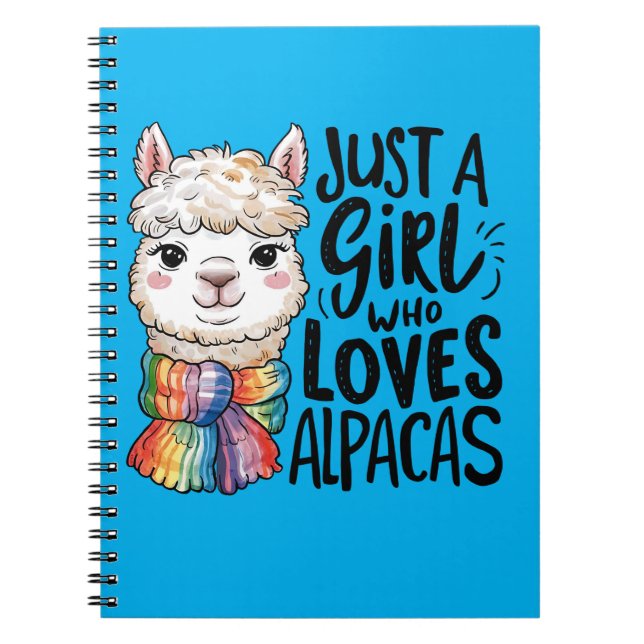 Caderno Espiral Só uma garota que ama o Alpacas (Frente)