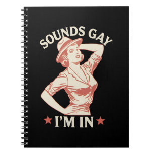 Caderno Espiral Soa Gay, estou em lésbica Cowgirl Howdy LGBTQ