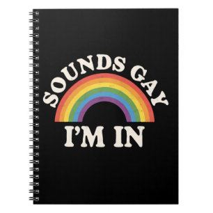 Caderno Espiral Soa Gay, estou no Engraçado Orgulho LGBTQ Rainbow