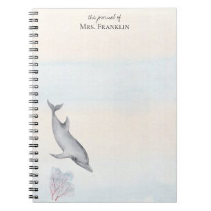 Caderno Espiral Sob o Mar Golfinho Personalizado 2