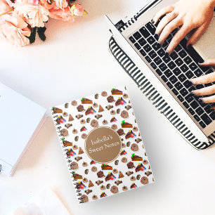 Caderno Espiral Sobremesas Deliciosas de Chocolate à Aguarela Nome