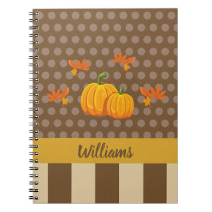 Caderno Espiral Sobrenome de outono moderno