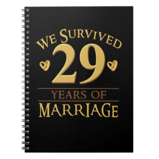 Caderno Espiral Sobrevivemos A 29 Anos De Casal Casamento 29º Anni