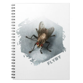 Caderno Espiral Sobrevoo. Foto aproximada de uma mosca