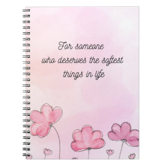 Caderno Espiral Soft Aesthetic Floral Notebook Cute Journal
