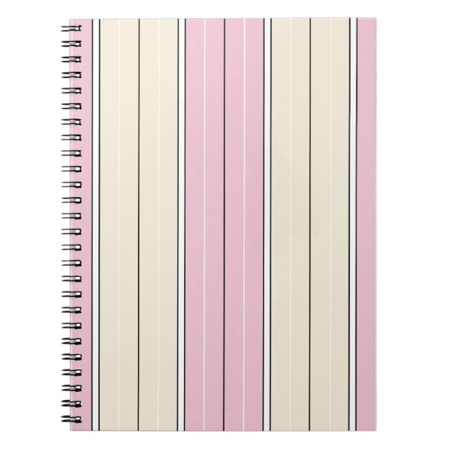 Caderno Espiral Soft Color Vertical Stripe Pattern Design (Frente)