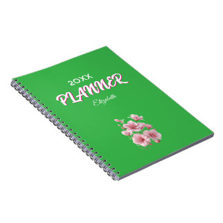 Caderno Espiral Soft Elegant Pink Floral Personalized