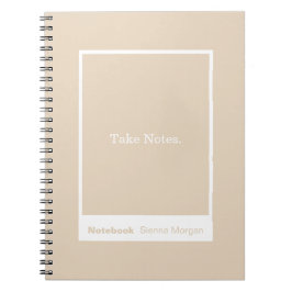 Caderno Espiral Soft Khaki/Beige Block Quote Classic