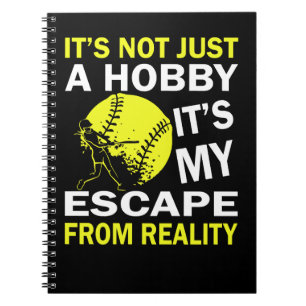 Caderno Espiral Softball Não é apenas um passatempo É minha fug