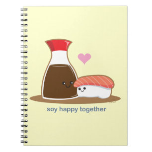 Caderno Espiral Soja feliz junto