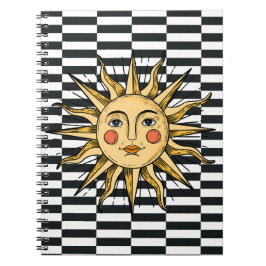 Caderno Espiral Sol amarelo com rosto