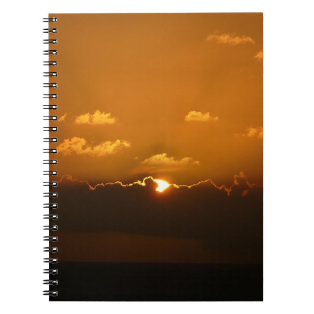 Caderno Espiral Sol Atrás das Nuvens Foto Laranja Sunset (Frente)