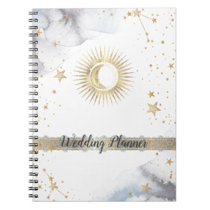 Caderno Espiral Sol Celestial,Lua,Estrelas