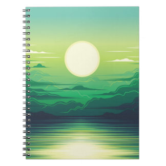 Caderno Espiral Sol no roupa de ilustração do mar,arte,beleza