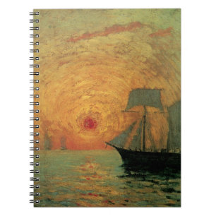 Caderno Espiral Sol Vermelho por Maxime Maufra, Impressionismo Vin
