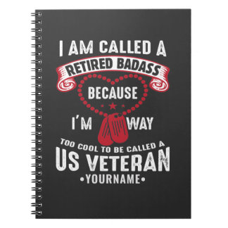 Caderno Espiral Soldado Aposentado de Humor Veterano dos EUA