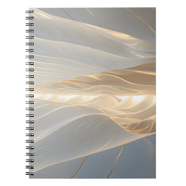 Caderno Espiral Solstice Echo – Golden Wave Minimalist Journal Not (Frente)