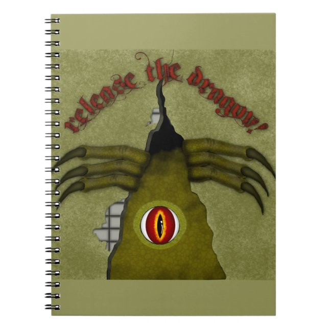 Caderno Espiral Solte O Dragão! Arte Digital (Frente)