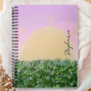 Caderno Espiral Sombra do Sol Personalizada - Natureza de Pastel P