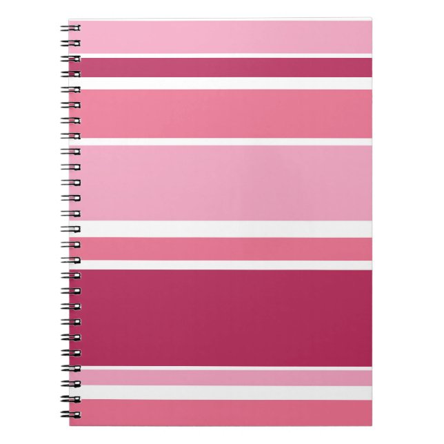 Caderno Espiral Sombras das faixas cor-de-rosa (Frente)