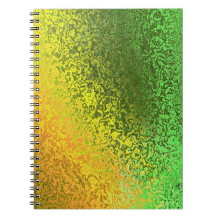 Caderno Espiral Sombras de Espiral Amarelo e Verde