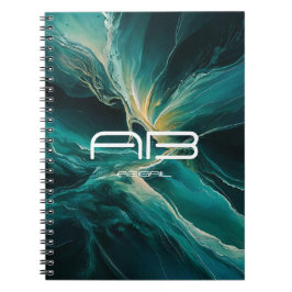 Caderno Espiral Sombras do Azul: Sonhos do Oceano Personalizáveis