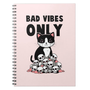 Caderno Espiral Somente Vibas Más - Gato e Peles