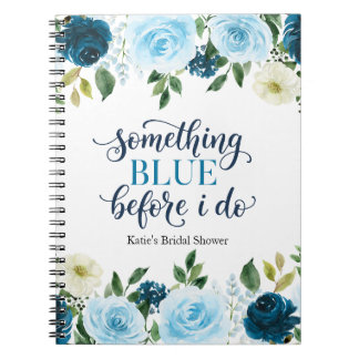 Caderno Espiral Something Blue Before I Do Navy Floral