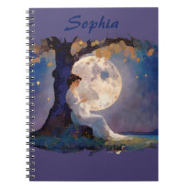 Caderno Espiral Sonhador ao Luar - Céu Noturno Sereno