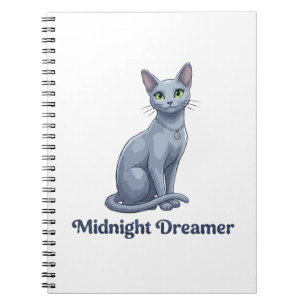 Caderno Espiral Sonhador da Meia-Noite Gato Celestial