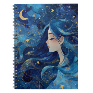 Caderno Espiral Sonhando Sob as Estrelas - Diário da Deusa