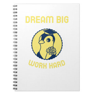 Caderno Espiral Sonhe Grande Duro de Trabalho Motivação de Volta à