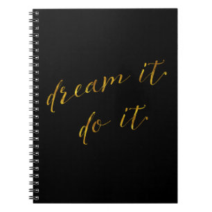 Caderno Espiral Sonhe Que Ele Faça Isso Cotação Faux Gold Foil
